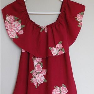 Cute over the shoulder shirt